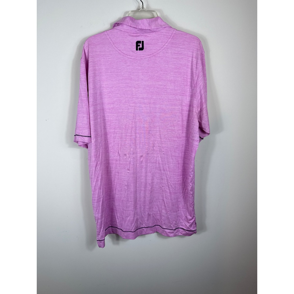 FootJoy Golf Polo Shirt Pink Striped Short Sleeve Performance Men Size Large‎ - Picture 6 of 8